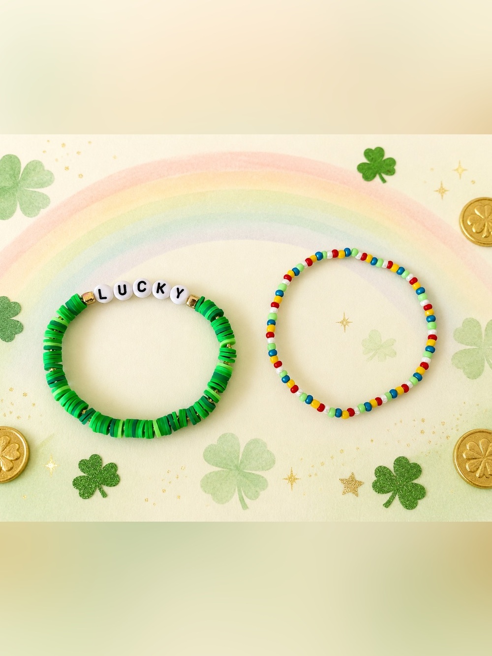 Lucky Rainbow St. Patrick’s Day Bracelet Set 8”